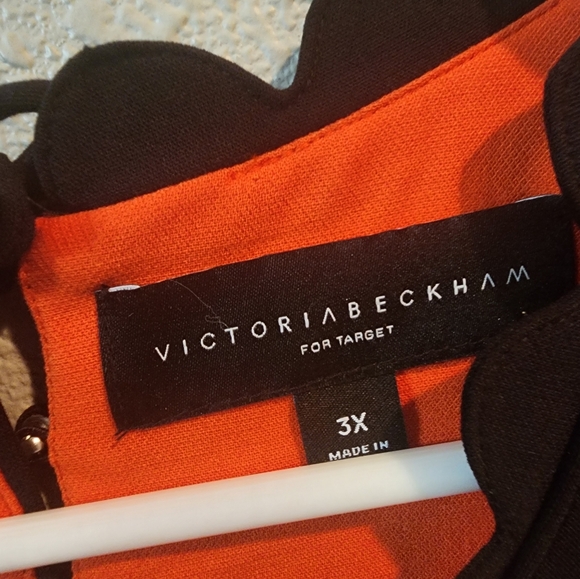 NWT Victoria Beckham Mini Dress Scalloped Mock Neck Peplum Bottom 3xl - Picture 3 of 3